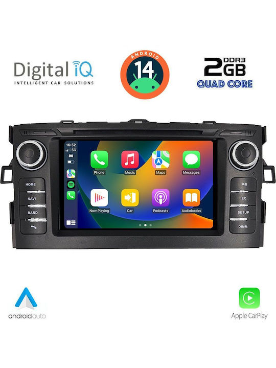 Digital IQ Sistem Audio Auto pentru Toyota Auris 2007-2012 (Bluetooth/USB/AUX/WiFi/GPS/Apple-Carplay/Android-Auto) cu Ecran Tactil 7"