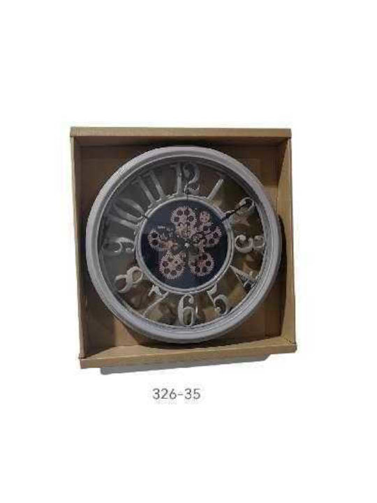 Wall Clock Plastic Gray Ø35cm