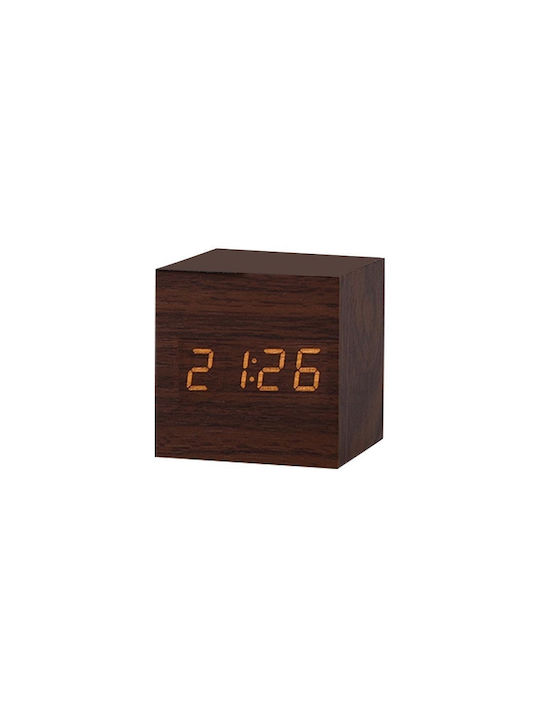 Tabletop Digital Clock with Alarm Brown 909474_br