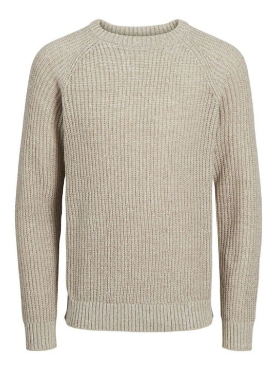 Jack & Jones Crew Neck Long Sleeve Sweater White, Crockery