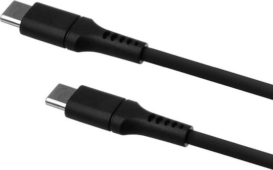 Fixed USB 2.0 Cable USB-C male - USB-C 60W PD Μαύρο 2m