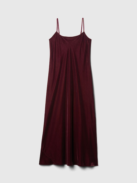 Midi Evening Velvet Dress Noir Red