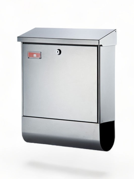 Viometal Elegant Γραμματοκιβώτιο Εξωτερικού Χώρου Inox σε Γκρι Χρώμα 38cm