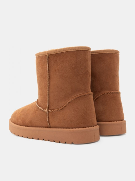 Women's Ankle Boots with Fur Brown