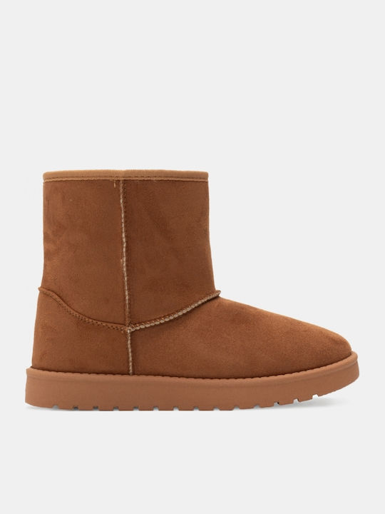 Women's Ankle Boots with Fur Brown
