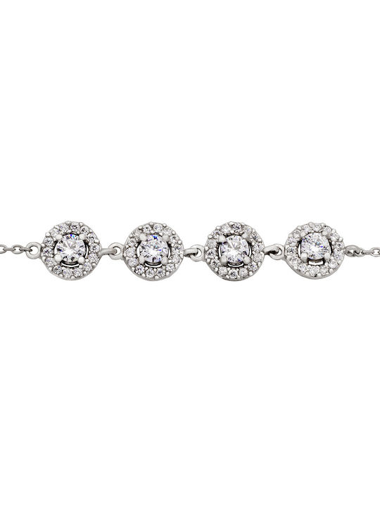 Savvas Design Bracelet made of White gold 14K with Zircon