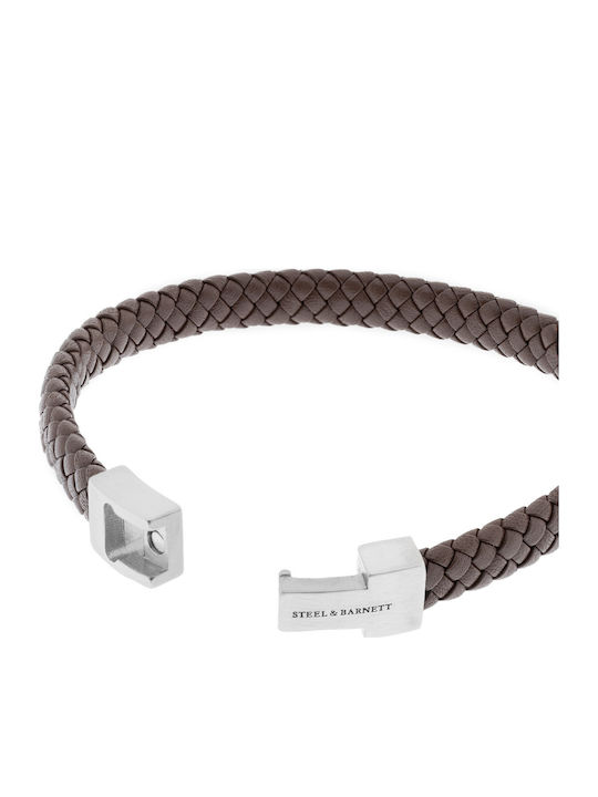 Steel & Barnett Herren Armband aus Leder 8cm