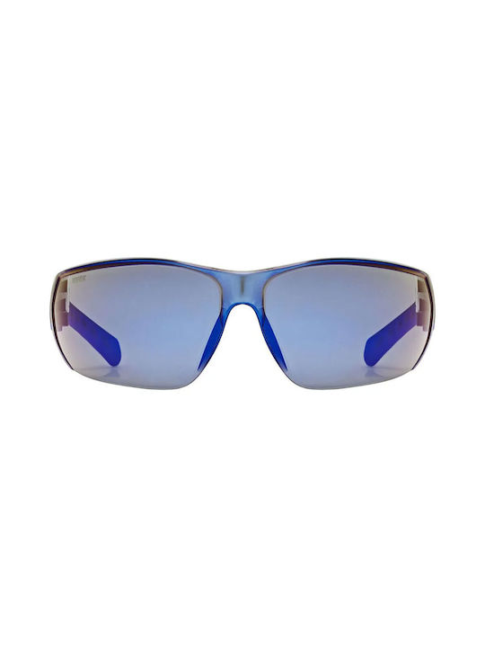 Uvex Men's Sunglasses with Gray Plastic Frame and Blue Mirror Lens S5330822416