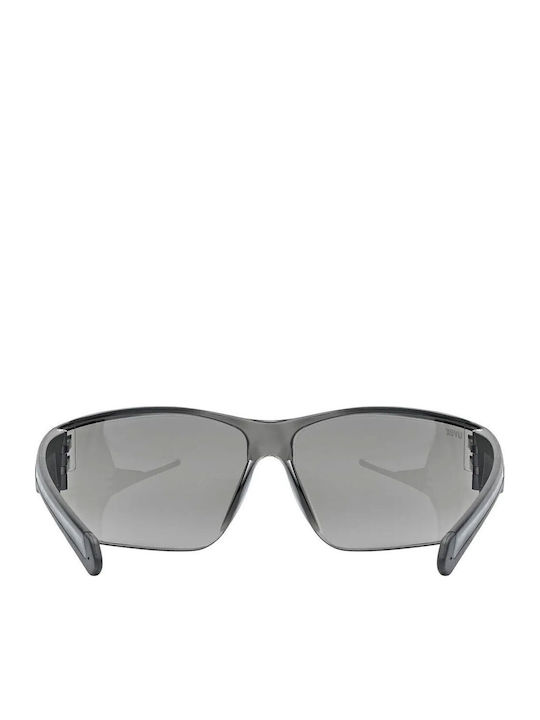 Uvex Men's Sunglasses with Gray Plastic Frame and Silver Mirror Lens S5330822216