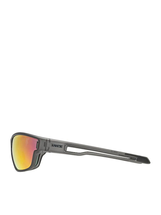 Uvex Sportstyle 806 Unisex Γυαλιά Ηλίου με Γκρι Κοκκάλινο Σκελετό και Πολύχρωμο Καθρέφτη Φακό S5330872213
