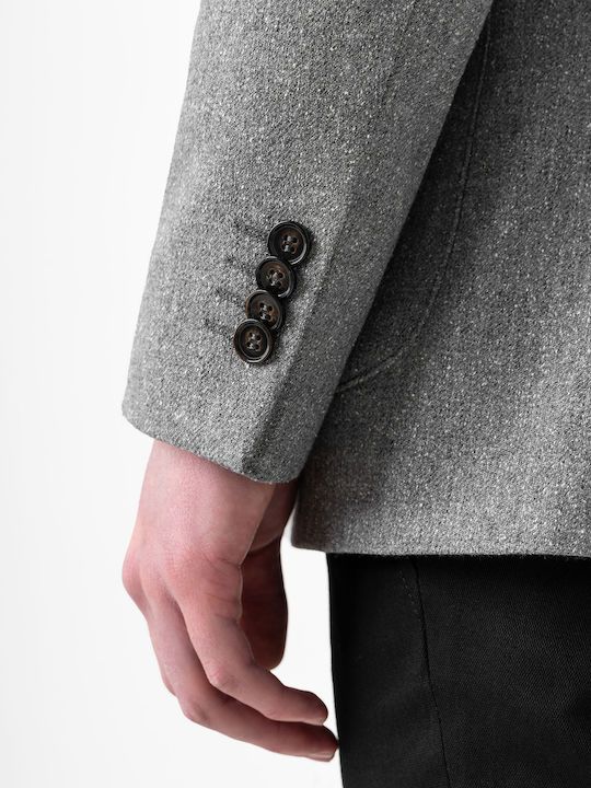 Men's Winter Suit Jacket Slim Fit Grey