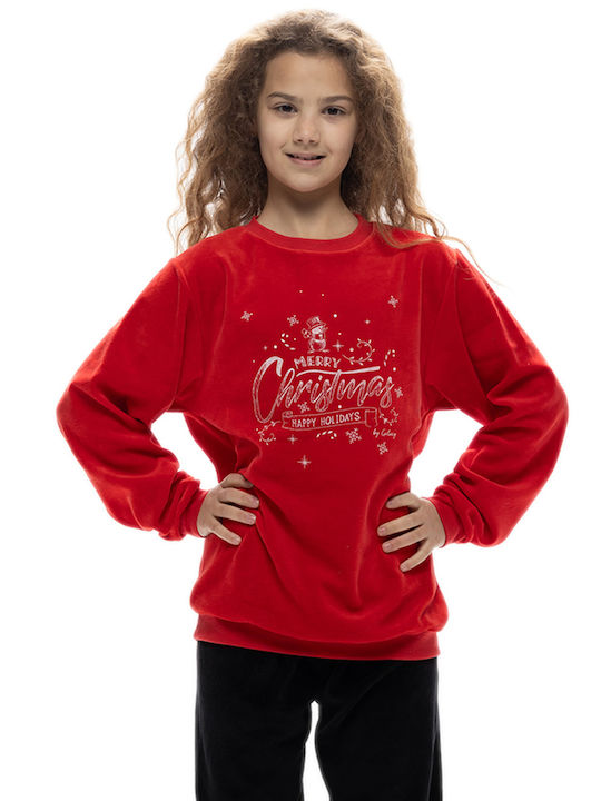 Galaxy Kids' Pajamas Winter Cotton Red