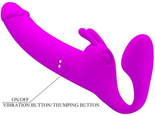 Pretty Love Strap-on Strapless Strap On with Dildo with Vibration in Purple Color