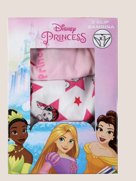 Disney Princesses Σετ Παιδικά Βρακάκια Ροζ 3τμχ
