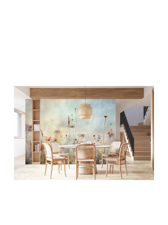 Pastel Wall Mural Living Room Wall Decoration Flower Meadow 197x296