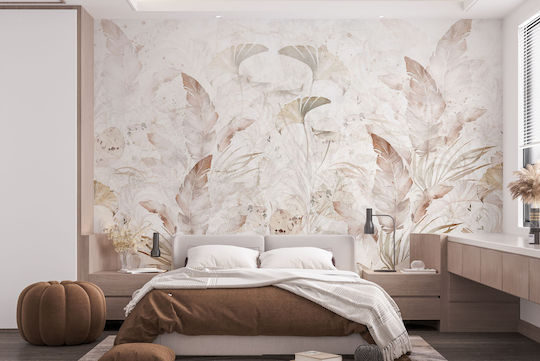 Mural Living Room Wallpaper Bedroom Brown Leaves 148x220