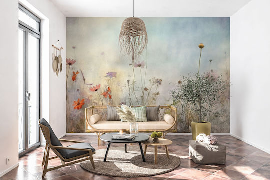 Pastell Wandbild Wohnzimmer Wanddekoration Blumenwiese 197x296