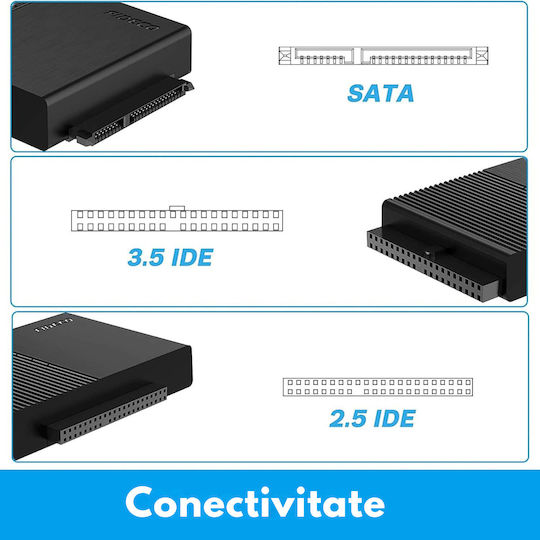 Adaptor Fideco USB 3.0 la SATA IDE 2.5/3.5 HDD SSD Compatibil Windows Mac Linux Chrome OS Transfer Ultra Rapid 5Gbps Suportă Până la 16TB Plug Play Alimentare Ideal Backup Gaming Transfer Date