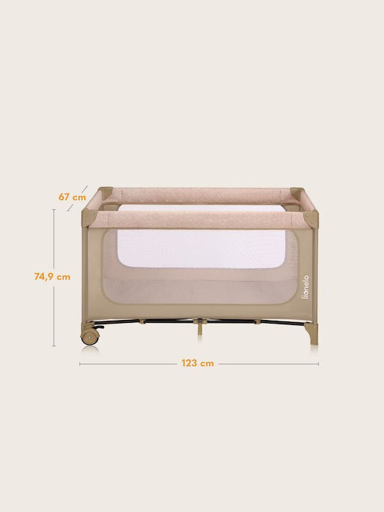 Lionelo Yasmin Loc de joacă 2 Nivele cu Saltea Bej 123x67cm