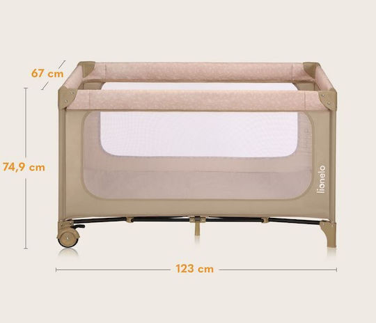 Lionelo Yasmin Кошара за игра 2 Нива с Матрак Бежов 123x67см