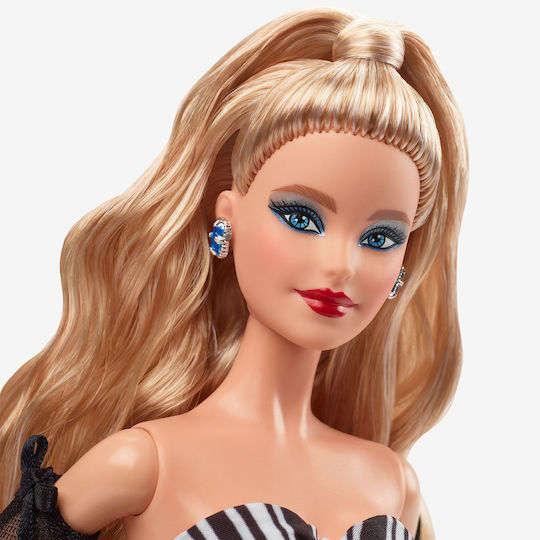 Barbie 65th Anniversary Collectible Doll Doll with Blonde Hair and Black and White Gown for 3+ years+ Years 28cm