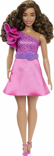 Barbie Brown Hair, Pink Sparkly Dress, 65Th Anniversary Doll Fashionistas for 3++ Years