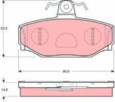 Set Plăcuțe De Frână Spate Trw Automotive Volvo 940 Ii S90 I V70 I V90 I Xc70 I 2.3 2.4 2.9 01.95-09.02 53.5x90x14 Mm