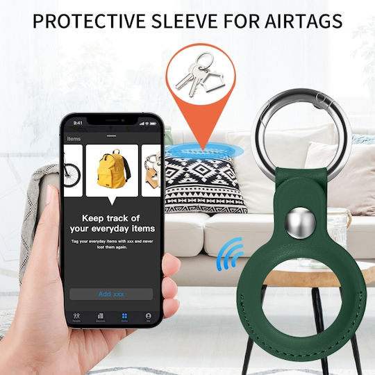 Case Leather for AirTag in Black color