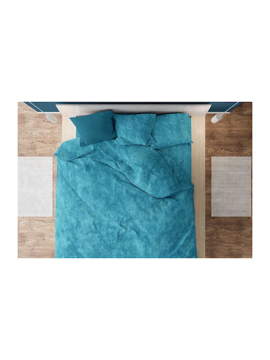 Dimcol Duvet Cover Cotton Queen 220x240 Shadow 620 Turquoise