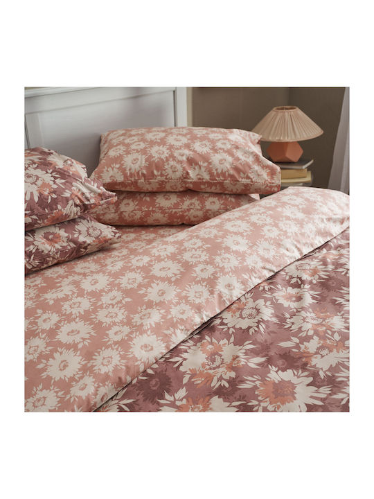 Charalambidis Textiles Duvet Cover Single 160x240 Chrysanthemum Cinnamon