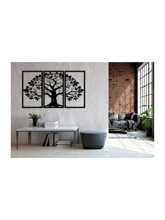 Wandkunst Schlafzimmer Schwarzer Baumrahmen Triptychon 56x96
