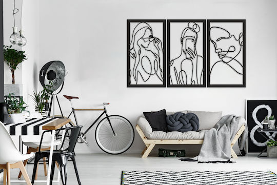 Tablou Deschis Femei Triptic Panou Decorativ pentru Living 95x159