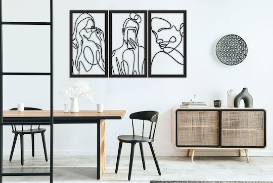 Tablou Deschis Femei Triptic Panou Decorativ pentru Living 95x159