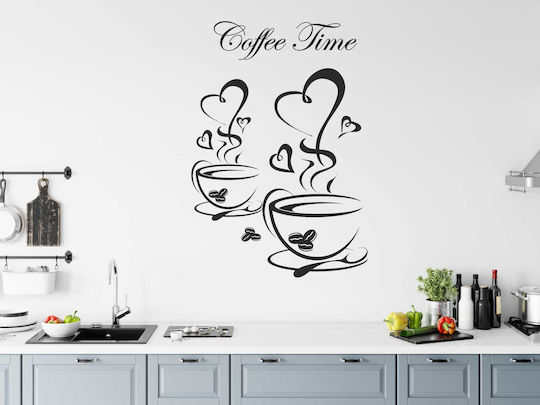 Dekorative Wandbuchstaben Küche Herz Zitat Aufkleber Kaffeezeit 50x100