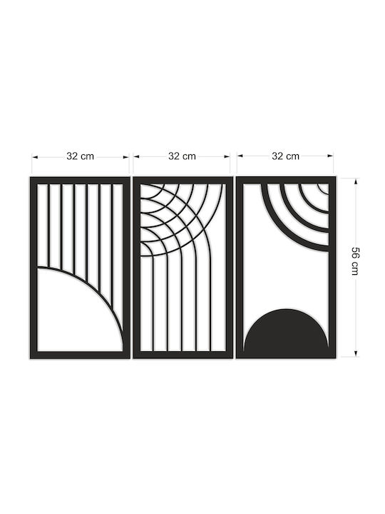Decorațiune de Perete pentru Living 3D Imagine Dormitor Panou Deschis Geometrie 96x56