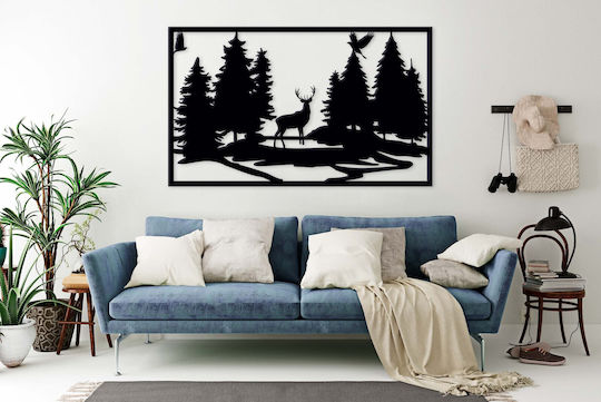 Decorațiune de Perete Imagine Deschisă Living Pădure Cerb 58x96