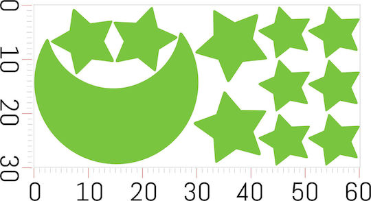 Decowalls Kinder Wandsticker Wand Leuchtend 30x60cm