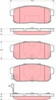 Set Plăcuțe De Frână Spate Cu Disc Trw Automotive Mazda RX-8 Nissan Maxima Suzuki Ignis 43mm 105.5mm 15.1mm Senzor De Uz Inclus