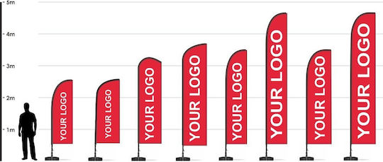 Fliegendes Banner 3,5 Meter Druck 70cm X 300cm Aluminium 1mm 70cm X 300cm
