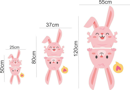 Window Sticker Bunnies Set of 2 Pieces 55cm X 120cm