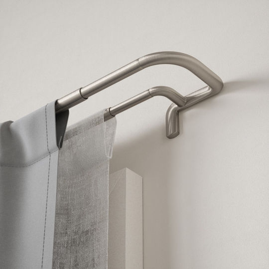 Umbra Ausziehbare Metallische Vorhangstange Twilight Double Einzeln Φ19mm 168-365cm Metallisch Nickel Matt