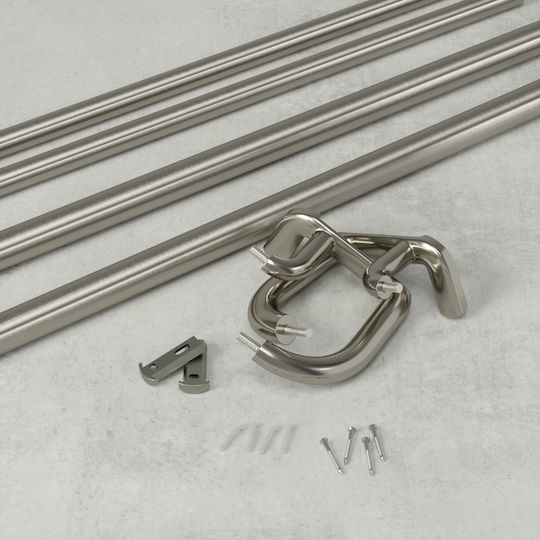 Umbra Ausziehbare Metallische Vorhangstange Twilight Double Einzeln Φ19mm 168-365cm Metallisch Nickel Matt