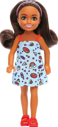 Barbie Мини Кукла Челси Синя Рокля Кафява Коса С Диадема За 3+ Години 15 См