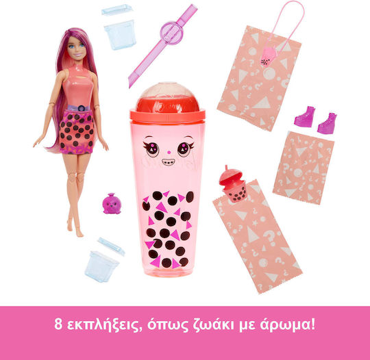 Barbie Pop Reveal Bubble Tea Pink - Băutură Mango Păpușă Pop Dezvăluire Bubble Tea Roz - Băutură de Mango pentru 3+ ani+ Ani 26cm.