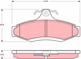 Set Plăcuțe De Frână Disc Spate 114x54.9x14.5mm Chevrolet Astra Zafira Daewoo Leganza Musso Nubira Tacuma Ssangyong Korando