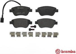 Brembo Disc Brake Pad Set Fiat 500 C Doblo Grande Punto Front 123x53x18mm Bosch Wear Sensor Caliper Bolt Accessories