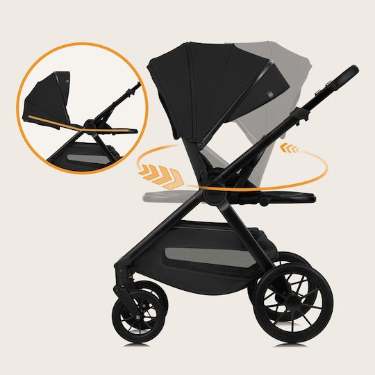 Lionelo Layla Adjustable 2 in 1 Baby Stroller Suitable for Newborn Black