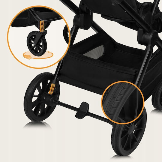 Lionelo Layla Adjustable 2 in 1 Baby Stroller Suitable for Newborn Black