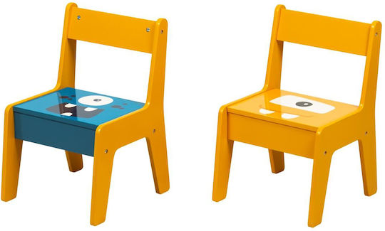 Set Masă cu Scaune pentru Copii pentru Desen din Lemn Albastru