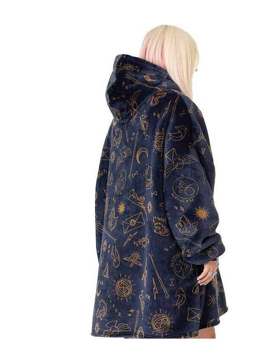 Harry Potter Vuddie Pătură Polar Fleece Cu Mâneci 80x93 cm Albastră